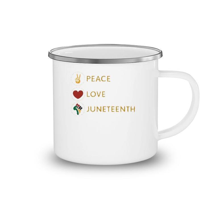 Black Pride Freedom Independence Day Peace Love Juneteenth Camping Mug
