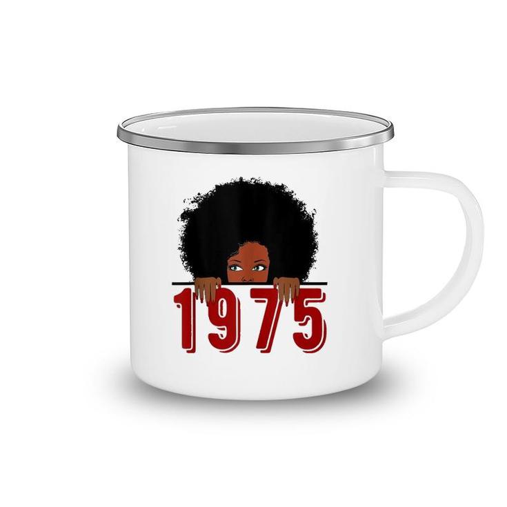 Black Queen Born In 1975 46Th Awesome Birthday Gifts  Camping Mug