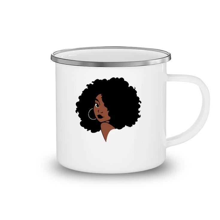 Black Woman Afro Brown Skin Classic Camping Mug