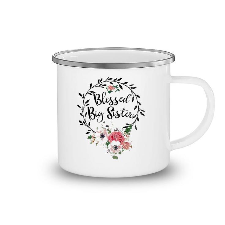 Blessed Big Sister  For Women Flower Decor Sister Camping Mug