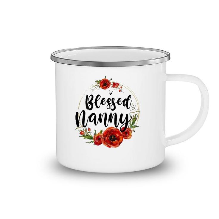 Blessed Nanny Floral Flower Mom Grandma Mother's Day Camping Mug
