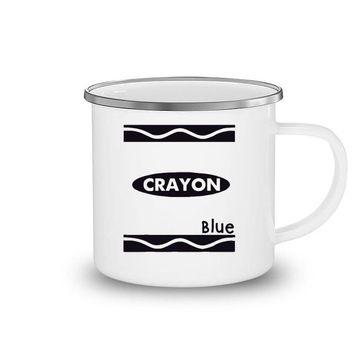 Blue Crayon Graphic Halloween Costume Group Team Matching Camping Mug