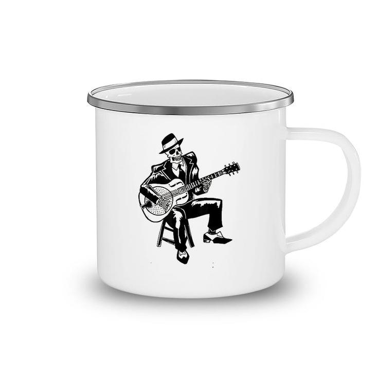 Blues Music Skeleton Bluesman Camping Mug