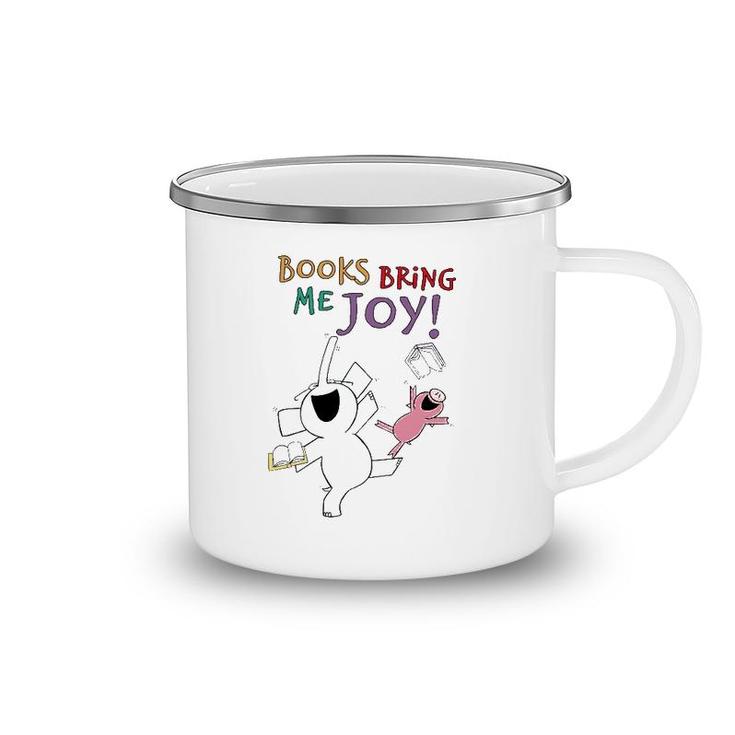 Books Bring Me Joy  Book Lover Reading Elephant And Pig Camping Mug