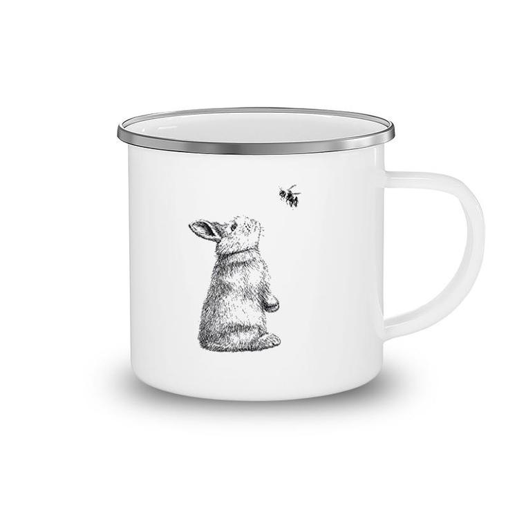 Bunny Rabbit And Bee Honey Loves Camping Mug