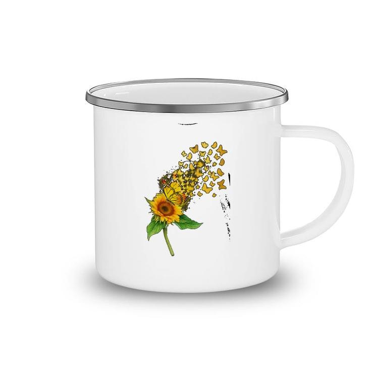 Butterfly Sunflower Camping Mug