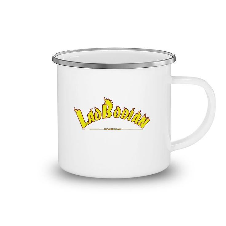Cambodia Laos Flaming Text Laobodian Camping Mug