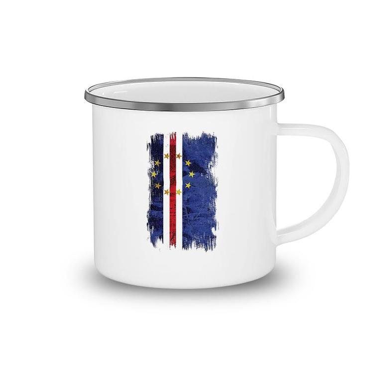 Cape Verde Grunge Flag Camping Mug