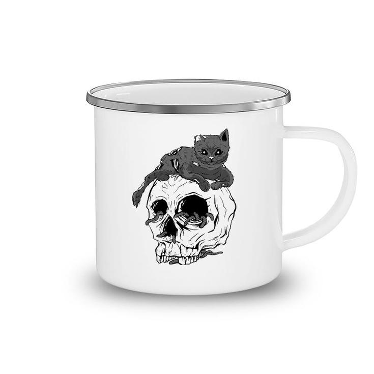 Cat Skull Occult Pagan Goth Gifts Camping Mug