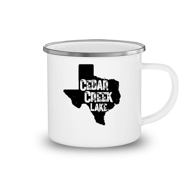 Cedar Creek Lake State Outline Texas Camping Mug