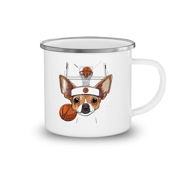 Chihuahua Basketball Dog Lovers Basketball Player Camping Mug