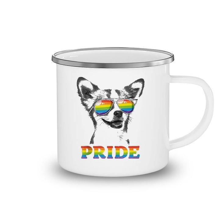 Chihuahua Gay Pride Lgbt Rainbow Flag Sunglasses Funny Lgbtq  Camping Mug