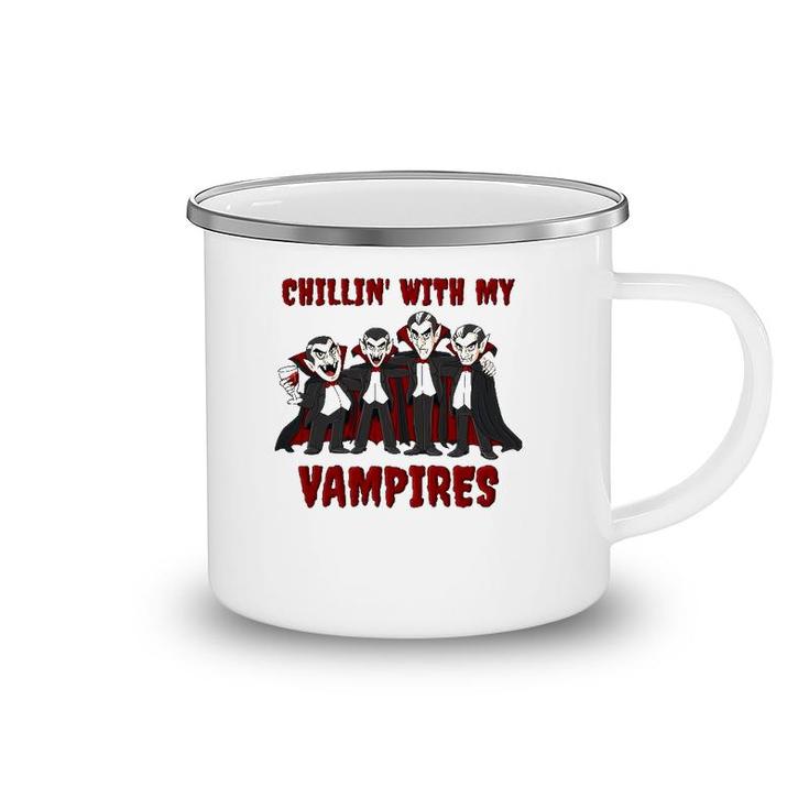 Chillin' With My Vampires Halloween Boys Girls Kids Funny Camping Mug