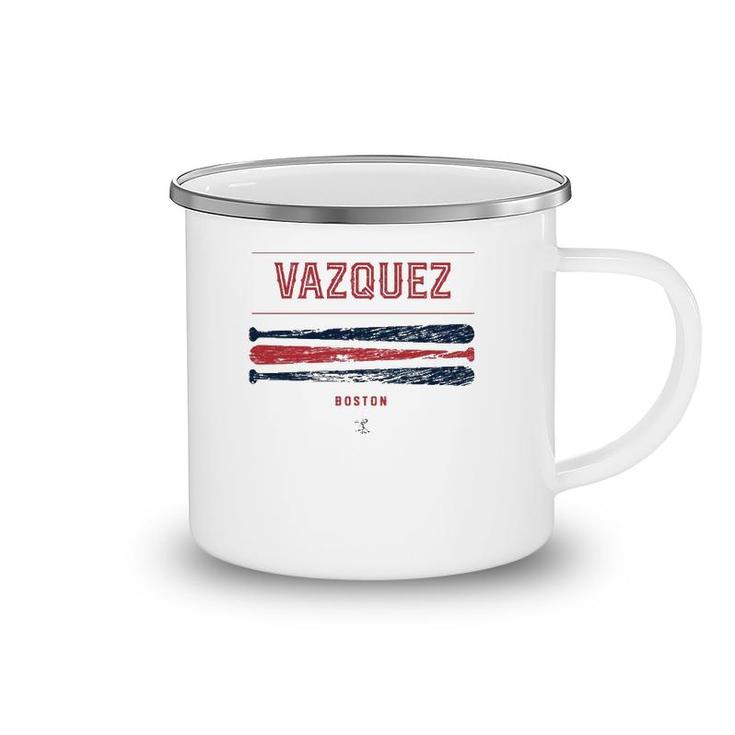 Christian Vazquez Vintage Baseball Bat Gameday  Camping Mug