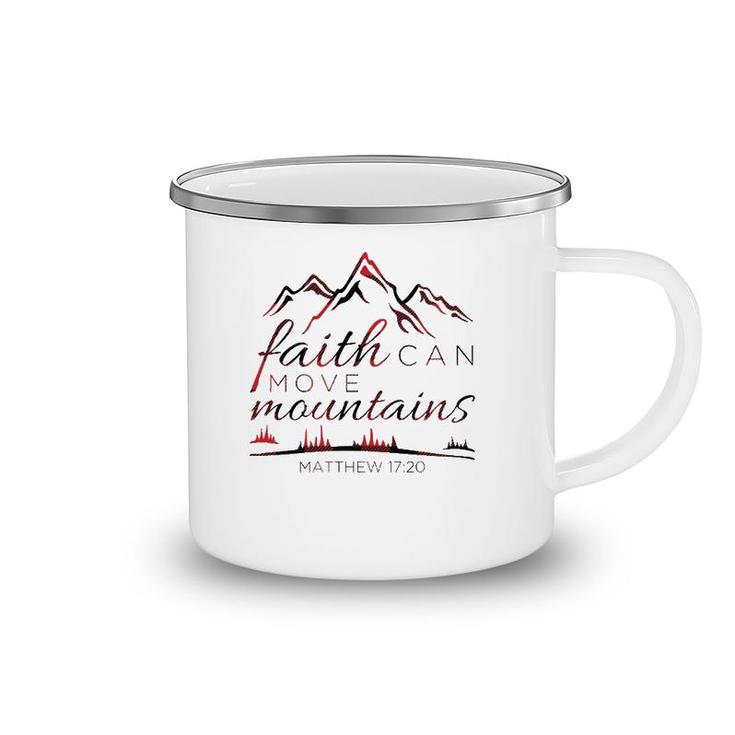 Christian Verse Gifts Women Mom Wife Faith Can Move Plaid  Camping Mug