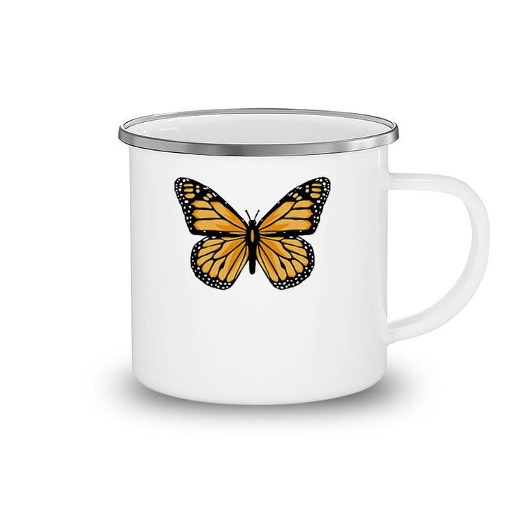 Classic Black And Orange Monarch Butterfly Icon Camping Mug