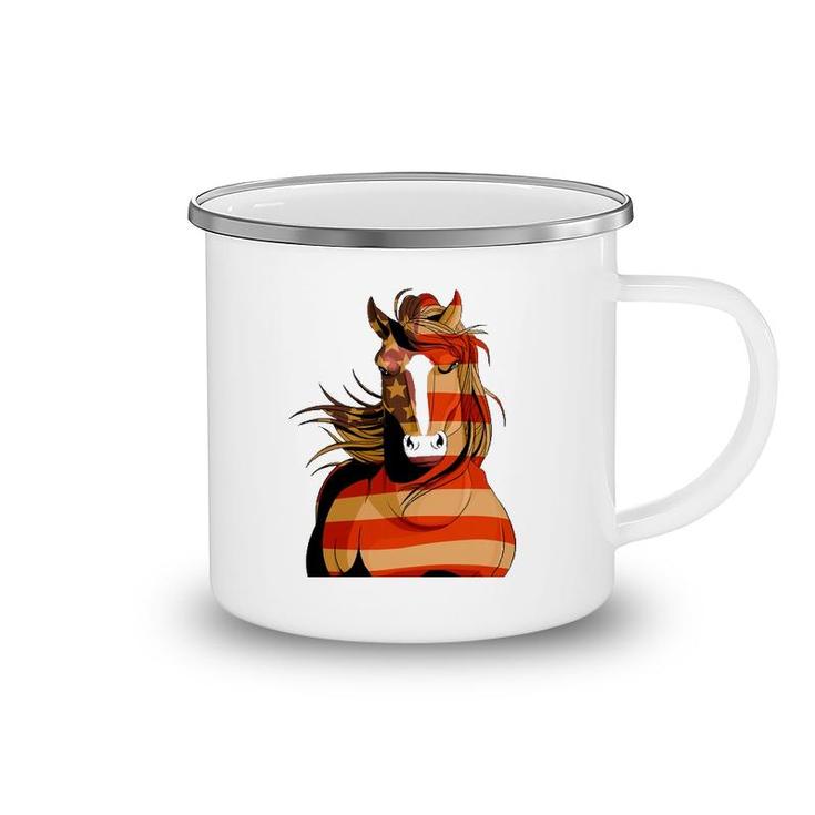 Clydesdale Horse Merica 4Th Of July American Patriotic Camping Mug