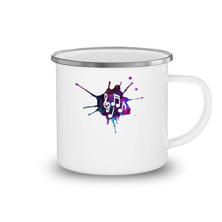 Cool Water Color Musical Notes Music And Arts Musicians Gift Camping Mug