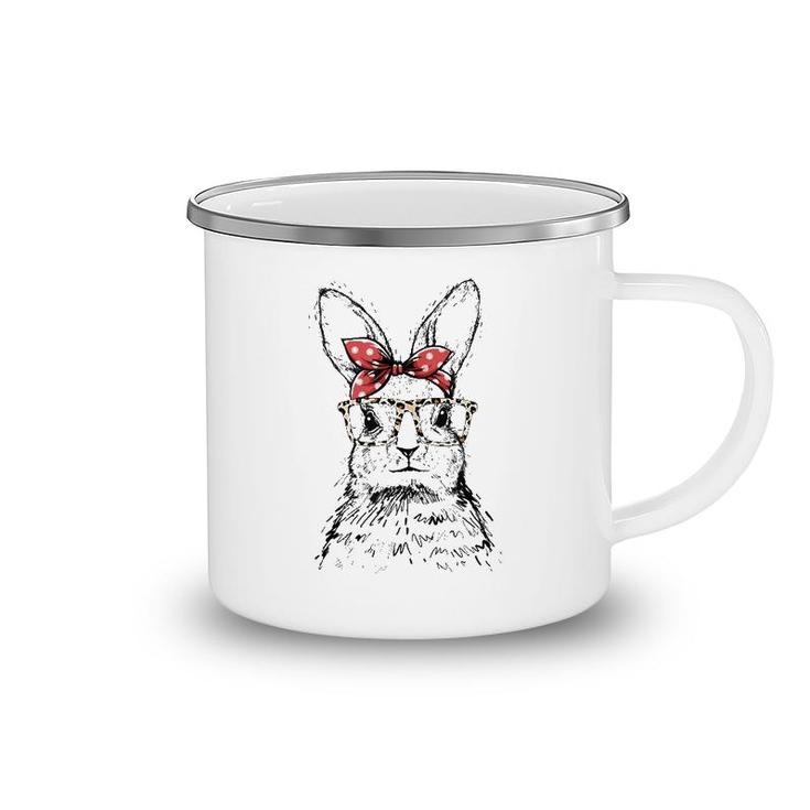 Cute Bunny With Leopard Glasses Cute Easter Tank Top Camping Mug