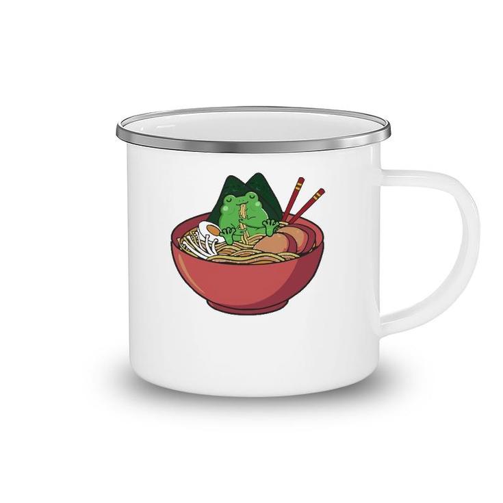 Cute Frog Eating Ramen Japanese Noodles Lover Funny  Camping Mug