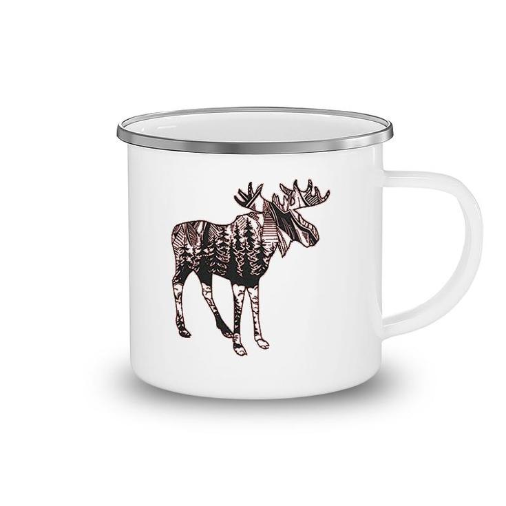 Cute Moose Printed Camping Camping Mug