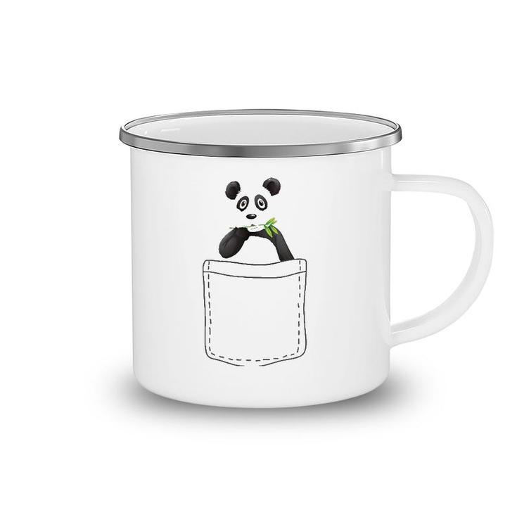 Cute Panda In The Pocket, Panda Camping Mug