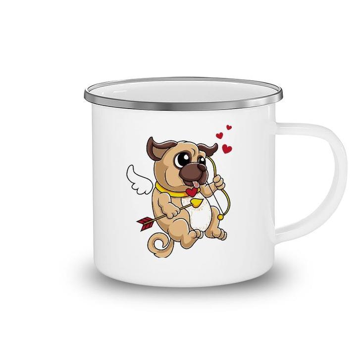 Cute Pug Valentine's Day  Cupid Pug Dog Love Camping Mug