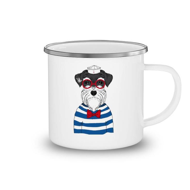 Cute Schnauzer Sailor Dog Unisex Camping Mug