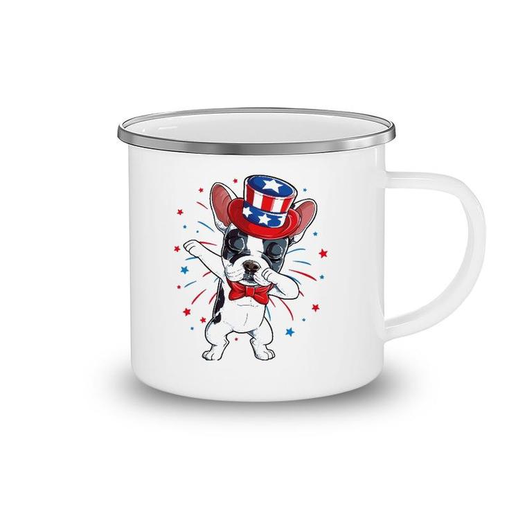 Dabbing French Bulldog 4Th Of July Men Usa Flag Camping Mug
