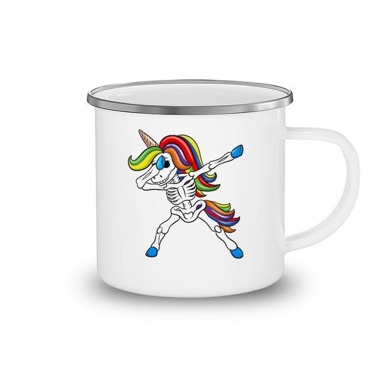 Dabbing Skeleton Unicorn  Kids Girls Halloween Gift Dab Camping Mug