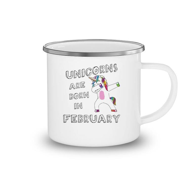 Dabbing Unicorn Birthday  February Unicorn Camping Mug