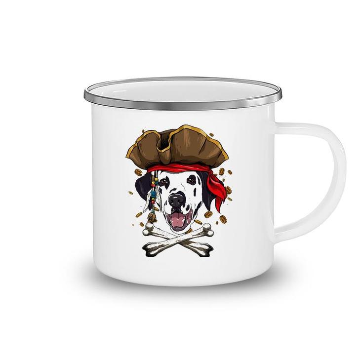 Dalmatian Pirate Dog Halloween Jolly Roger Camping Mug