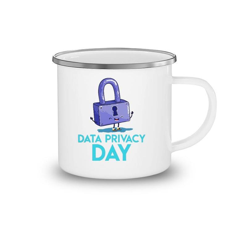 Data Protection Day Happy Padlock Data Privacy Camping Mug