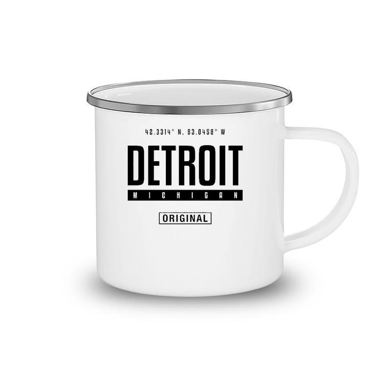 Detroit Coordinates Novelty Graphic Gift For Men Women Camping Mug