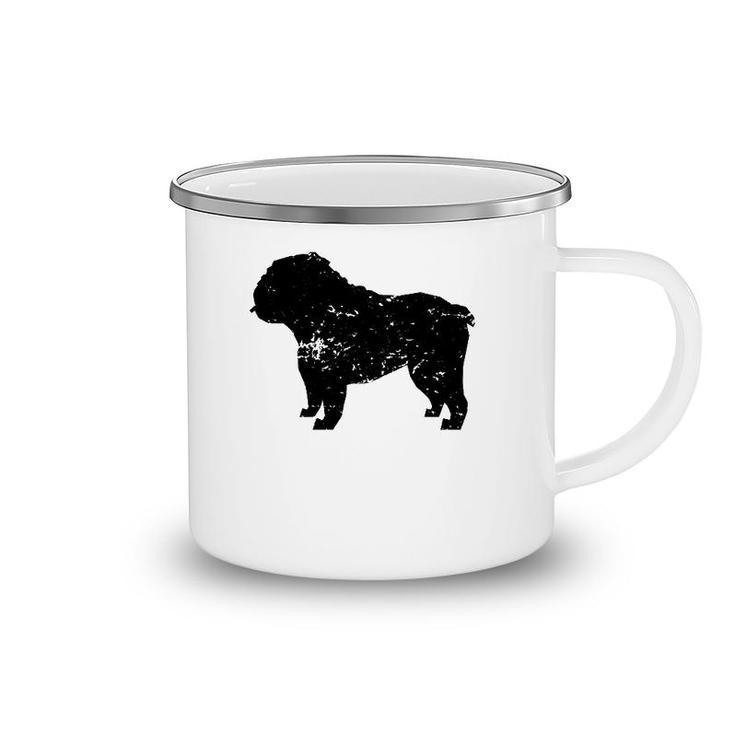 Distressed English Bulldog Silhouette Dog Owner  Camping Mug