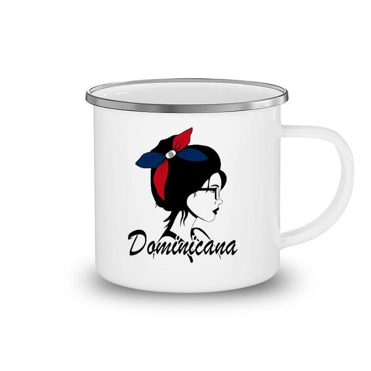 Dominicana Girl Dominican Mujer Dominican Republic Flag Camping Mug