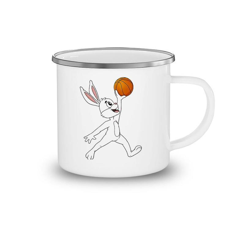 Easter Day Rabbit A Dunking Basketball Funny Boys Girls Kids Camping Mug