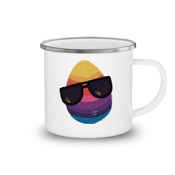 Easter Egg With Sunglasses Happy Easter Egg 2022 Ver2 Camping Mug