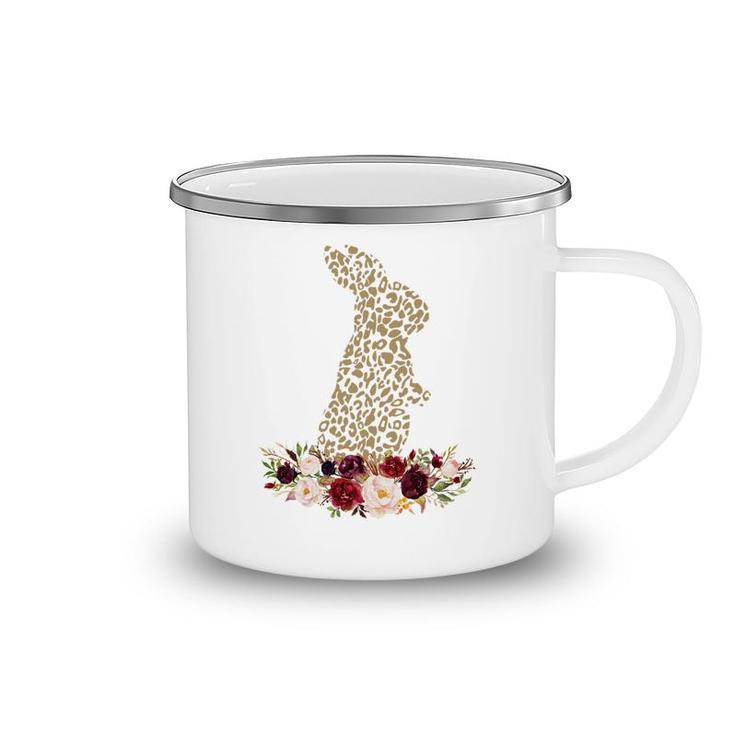 Easter Leopard Floral Bunny Funny Camping Mug