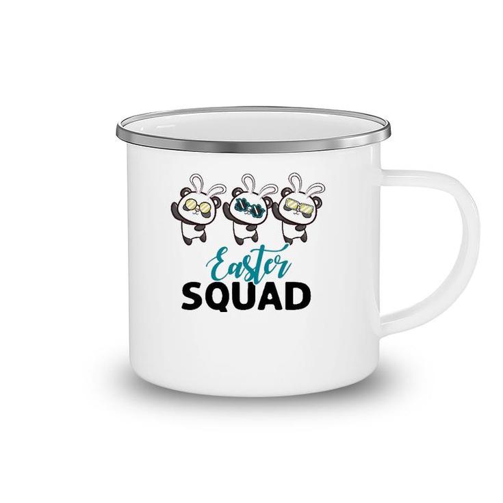 Easter Squad Panda With Bunny Ears Funny Easter Day Camping Mug