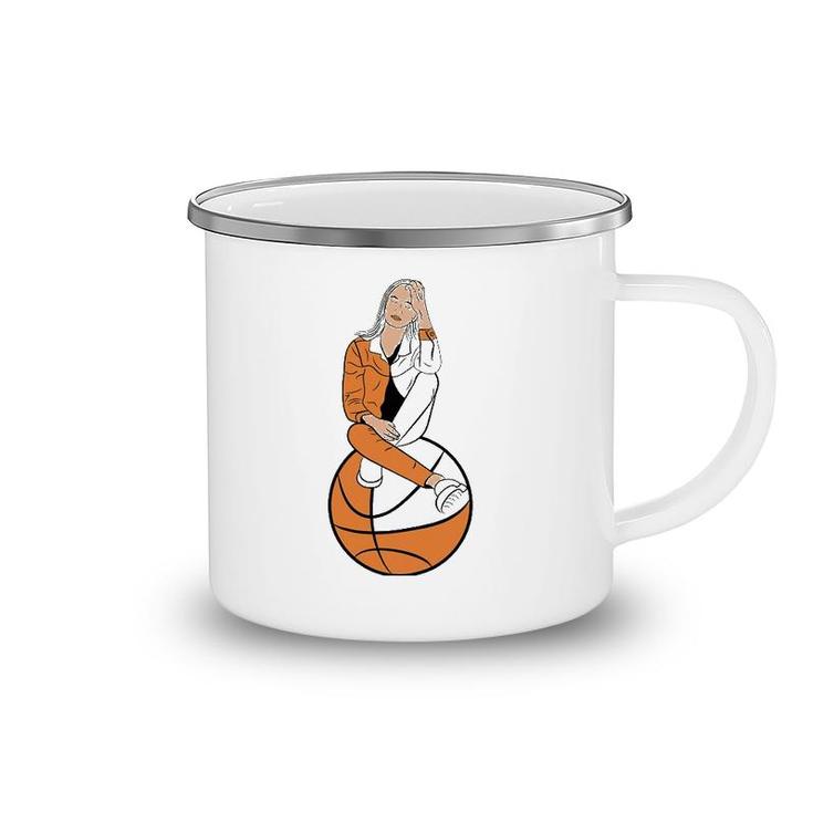 Elegant Girl Basketball Sport Lover Camping Mug