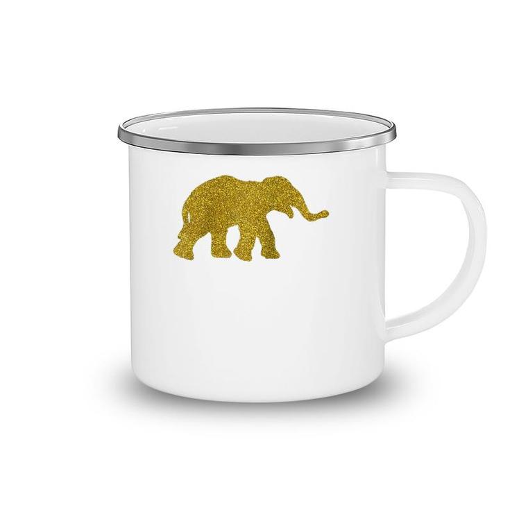 Elephant Vintage Golden Animal Gift Raglan Baseball Tee Camping Mug