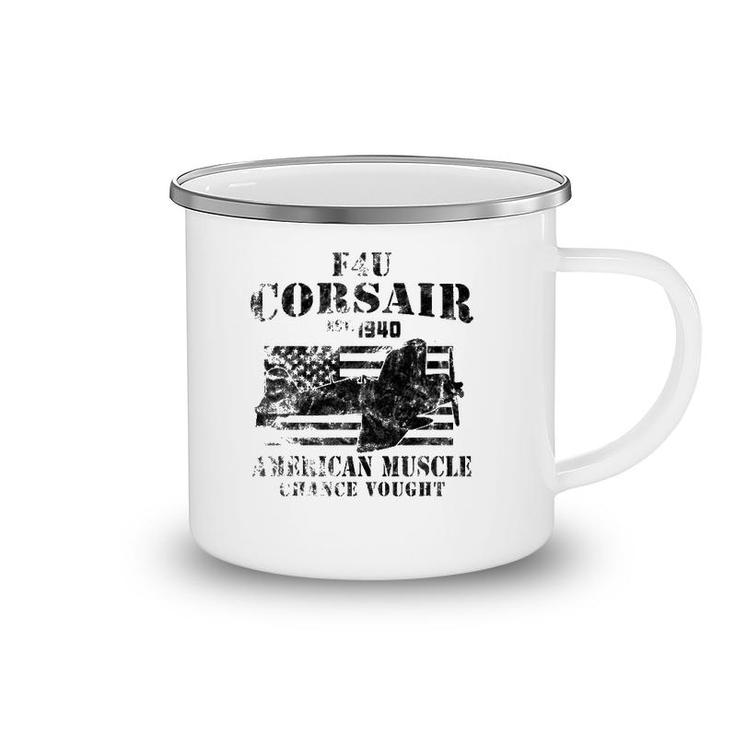 F4u Corsair Wwii Fighter American Muscle Vintage Camping Mug