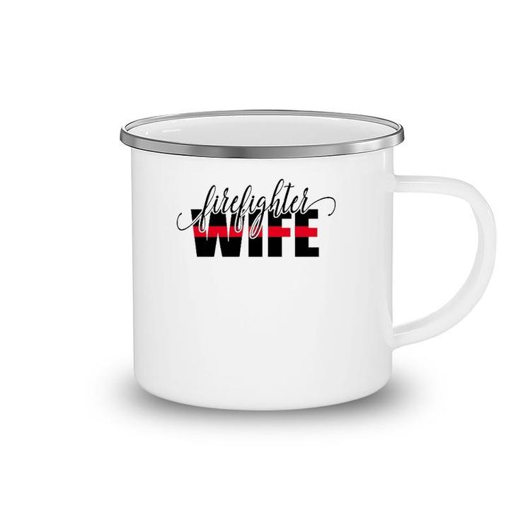 Firefighter Wife Thin Red Line Camping Mug