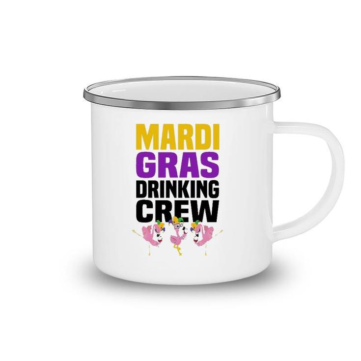 Flamingo Jester Hat Wine Glass Mardi Gras Drinking Crew Camping Mug