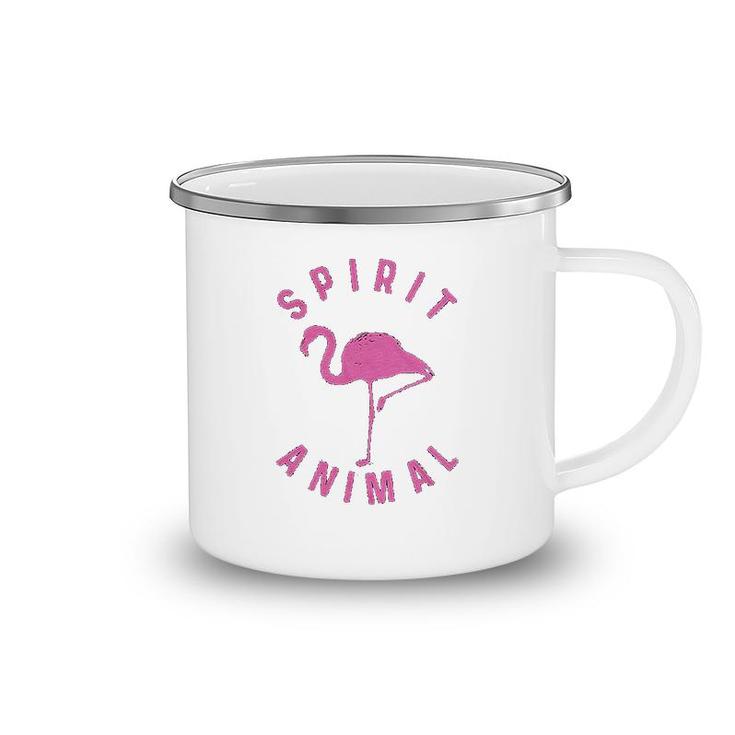 Flamingo Spirit Animal Camping Mug
