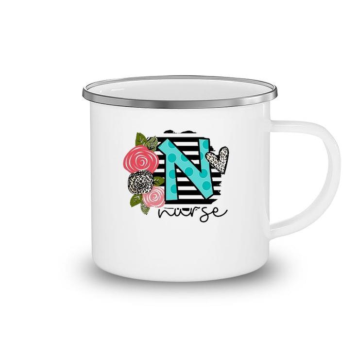 Floral Art Nurse Gift Appreciation Camping Mug