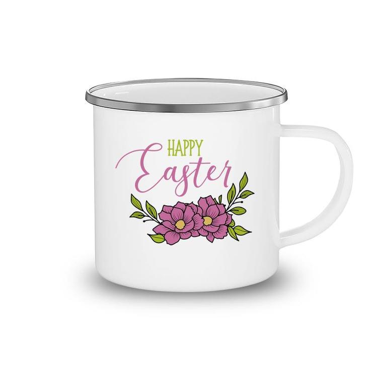 Floral Happy Easter Camping Mug