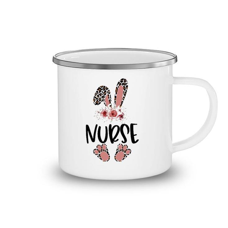 Floral Nurse Bunny  , Novelty Nurse Easter Bunny Camping Mug