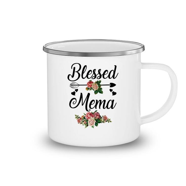 Flower Blessed Mema White Camping Mug